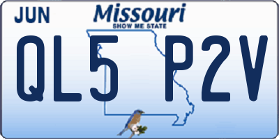 MO license plate QL5P2V