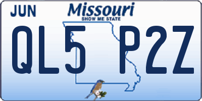 MO license plate QL5P2Z