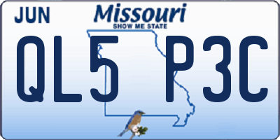MO license plate QL5P3C
