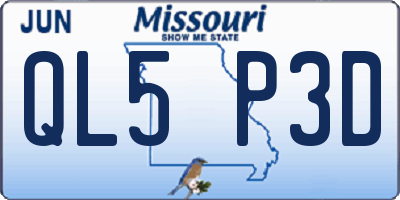 MO license plate QL5P3D