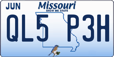 MO license plate QL5P3H