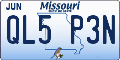 MO license plate QL5P3N