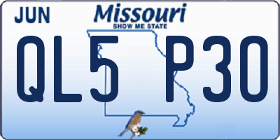 MO license plate QL5P3O