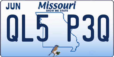 MO license plate QL5P3Q