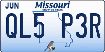 MO license plate QL5P3R