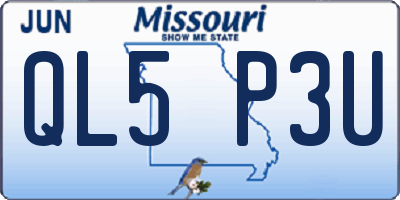 MO license plate QL5P3U
