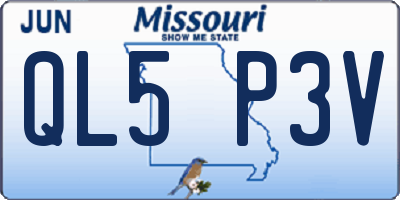 MO license plate QL5P3V