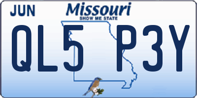 MO license plate QL5P3Y