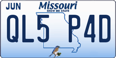 MO license plate QL5P4D