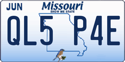 MO license plate QL5P4E