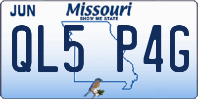 MO license plate QL5P4G