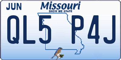 MO license plate QL5P4J