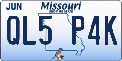 MO license plate QL5P4K