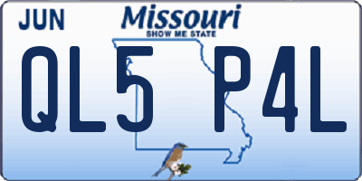 MO license plate QL5P4L