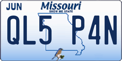 MO license plate QL5P4N
