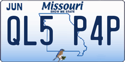 MO license plate QL5P4P