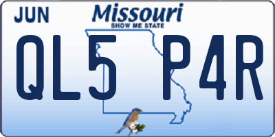 MO license plate QL5P4R