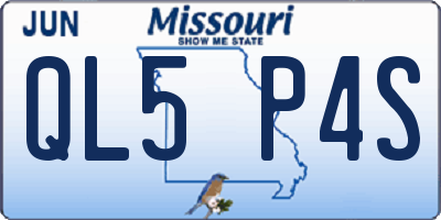 MO license plate QL5P4S