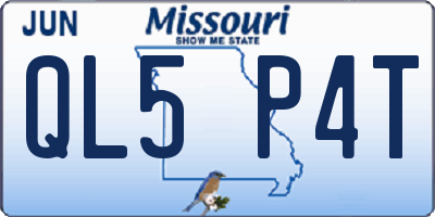 MO license plate QL5P4T