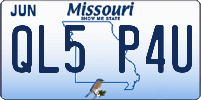 MO license plate QL5P4U