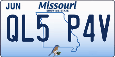 MO license plate QL5P4V