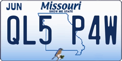 MO license plate QL5P4W
