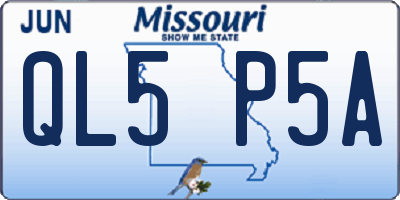 MO license plate QL5P5A