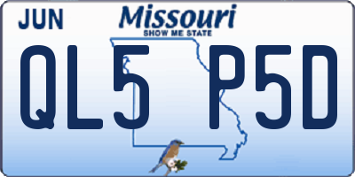 MO license plate QL5P5D
