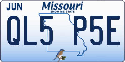 MO license plate QL5P5E