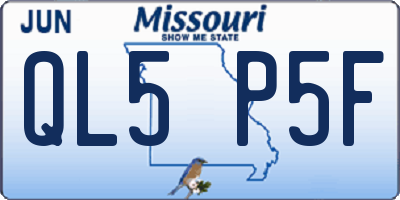 MO license plate QL5P5F
