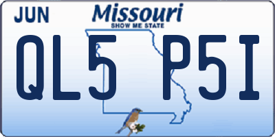 MO license plate QL5P5I