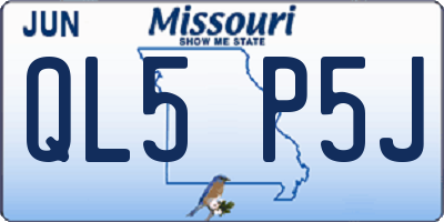 MO license plate QL5P5J