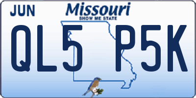 MO license plate QL5P5K