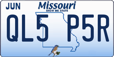 MO license plate QL5P5R