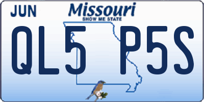 MO license plate QL5P5S