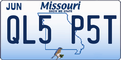 MO license plate QL5P5T