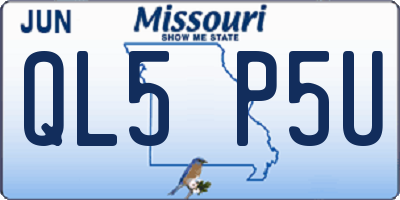 MO license plate QL5P5U