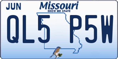 MO license plate QL5P5W