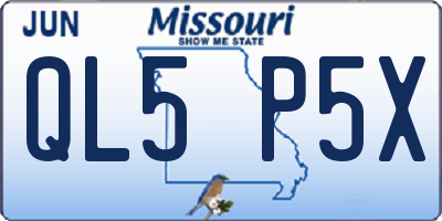 MO license plate QL5P5X