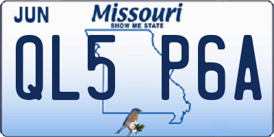 MO license plate QL5P6A