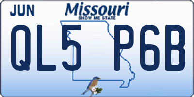 MO license plate QL5P6B