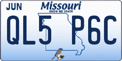 MO license plate QL5P6C