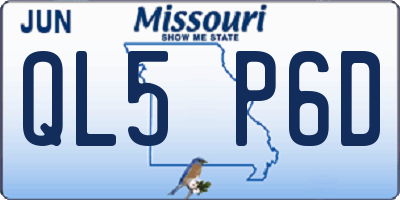 MO license plate QL5P6D