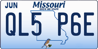 MO license plate QL5P6E
