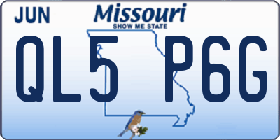 MO license plate QL5P6G