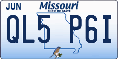MO license plate QL5P6I
