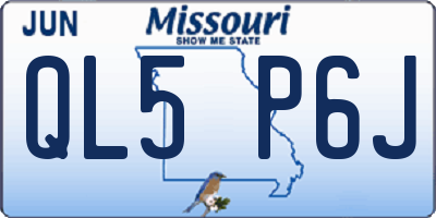 MO license plate QL5P6J
