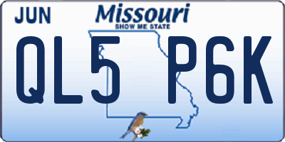 MO license plate QL5P6K