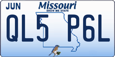 MO license plate QL5P6L