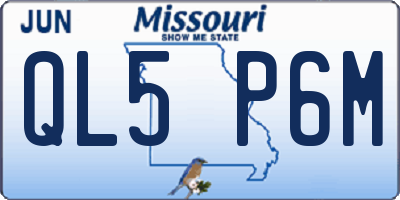 MO license plate QL5P6M